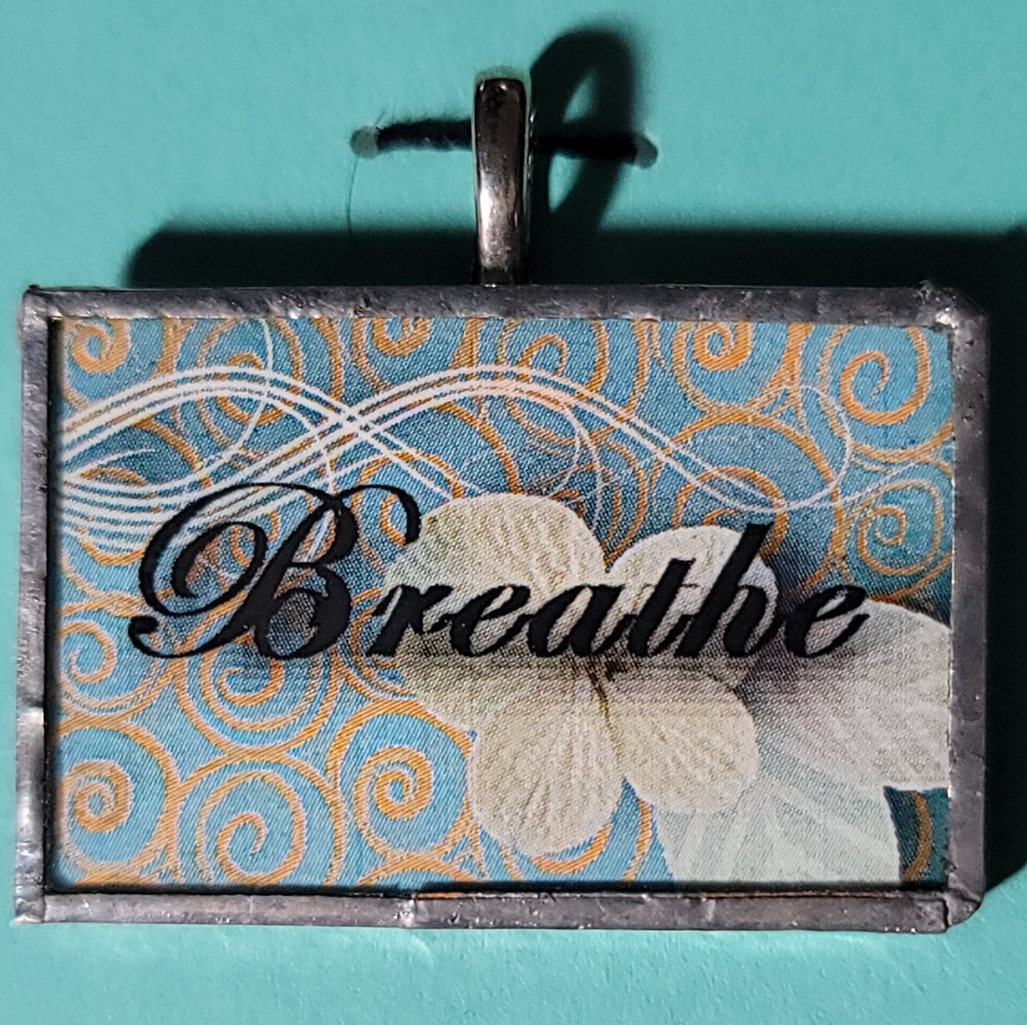 Breathe Handmade Stained-Glass Pendant