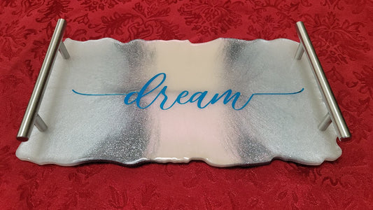 Custom Handmade 'Dream' Resin Serving Tray