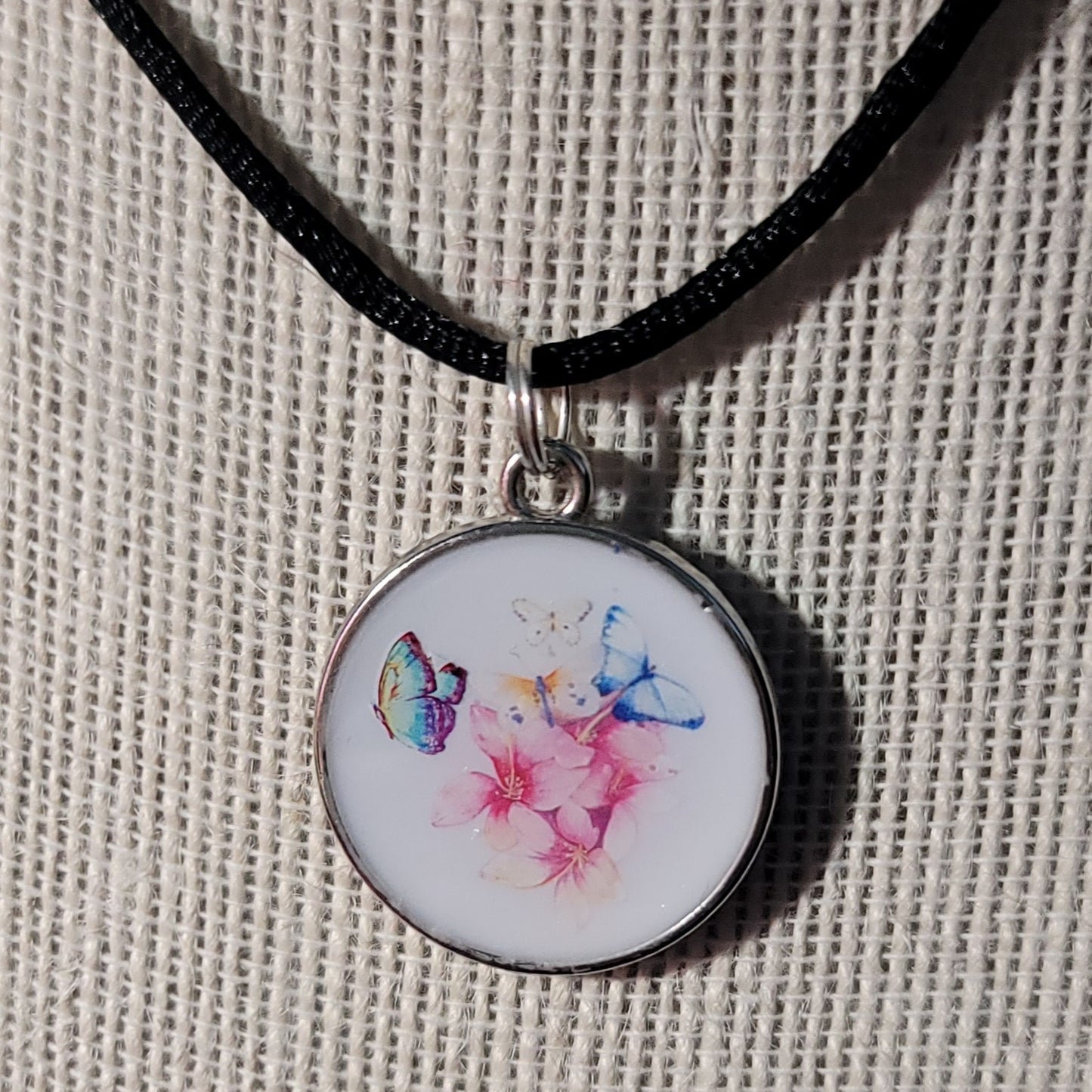 Flowers with Butterflies Pendant Charm