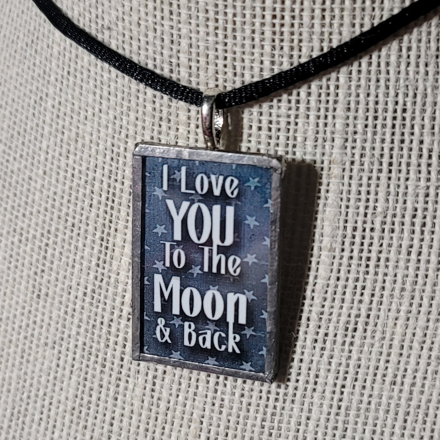 I Love You To The Moon & Back Handmade Stained-Glass Pendant