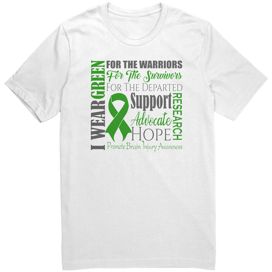 I Wear Green for Brain Injury Awareness T-Shirt, Hoodie, Tank
