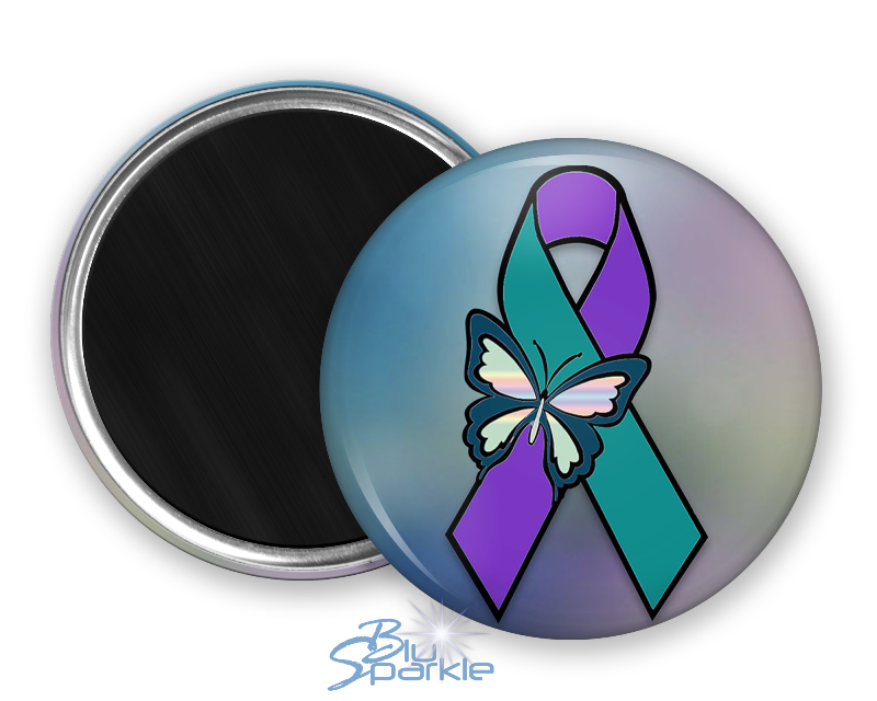 Suicide Awareness Butterfly Ribbon - Magnets