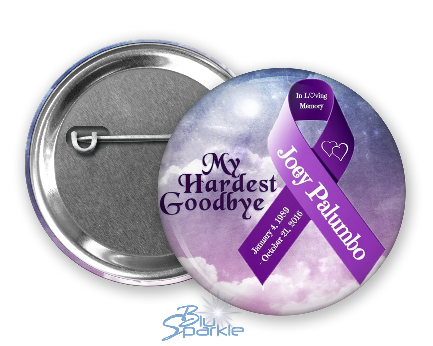 Awareness Ribbon & Quote - Personalized Pinback Button