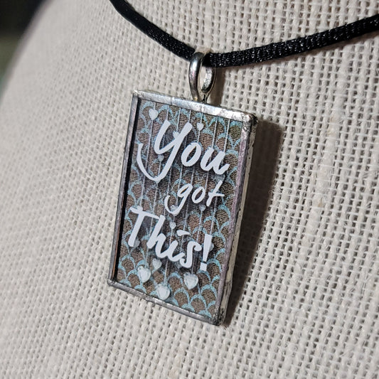 You Got This Handmade Stained-Glass Pendant