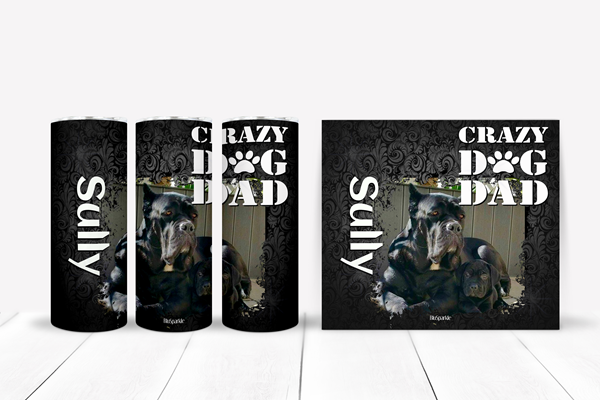 Personalized Crazy Dog Dad Tumblers and Water Bottles