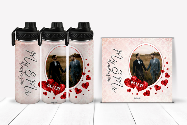 Personalized Wedded Bliss Tumblers and Water Bottles