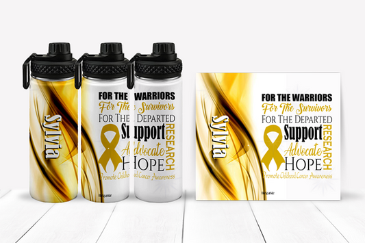 Promote Childhood Cancer Awareness Tumblers and Water Bottles