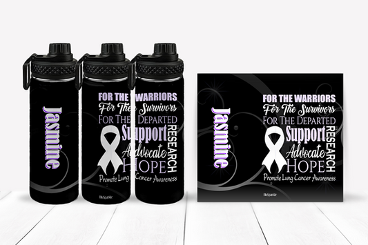 Promote Lung Cancer Awareness Tumblers and Water Bottles