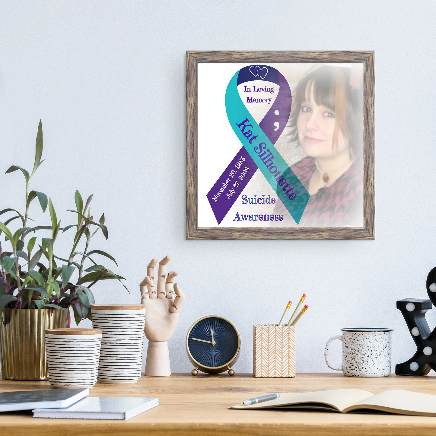 BluSparkle's personalized suicide awareness gallery quality canvas print displays vibrant artwork that is built to last.